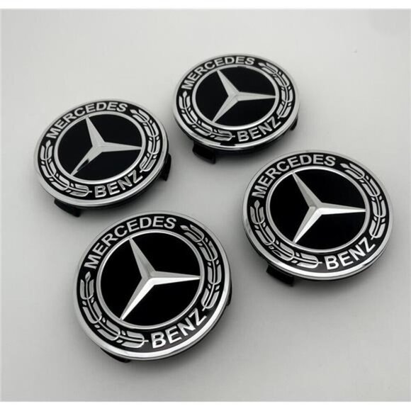 NEW Set of 4 Mercedes Benz Wheel Center Caps 75mm - Picture 3 of 7